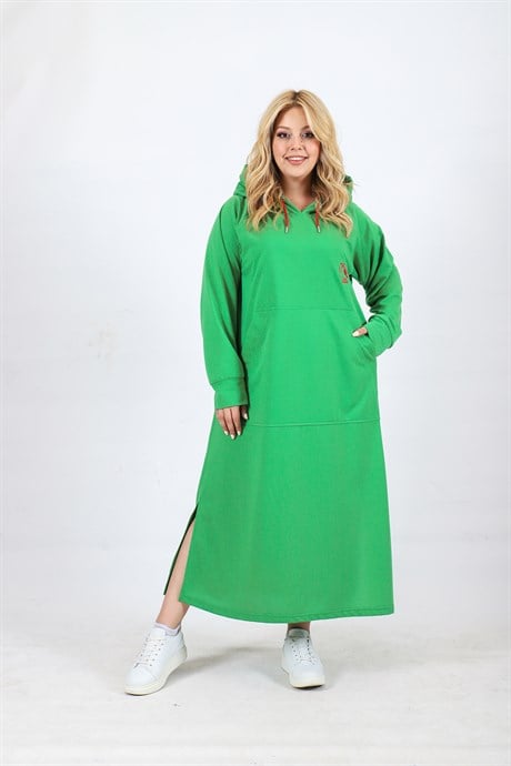 Bedrinxxl, Elbise, Büyük Beden Basic Elbise Yeşil
