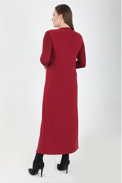 Büyük Beden Efr 8806 Uzun Elbise B369 Kırmızı